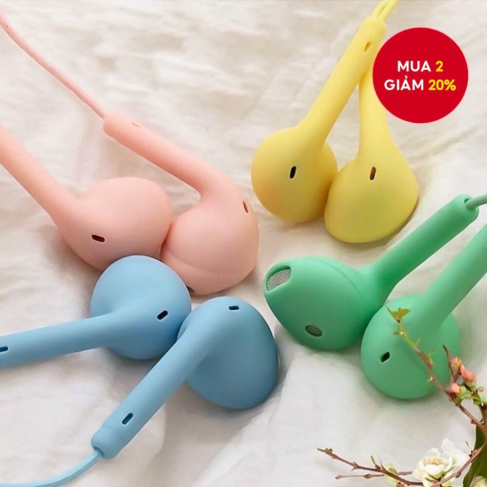 Tai nghe có dây U19 Tai nghe có Mic khử tiếng ồn Giắc cắm tai nghe 3,5 mm Macaron Phim hoạt hình Tai nghe nút tai dễ thương