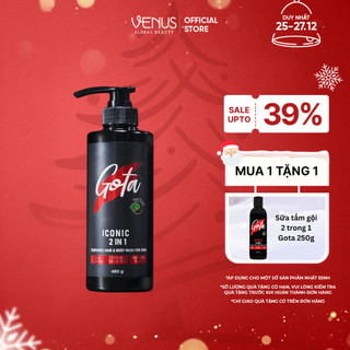  Sữa tắm - gội hương nước hoa Nam 2in1 Gota bạc hà mát lạnh 480G 