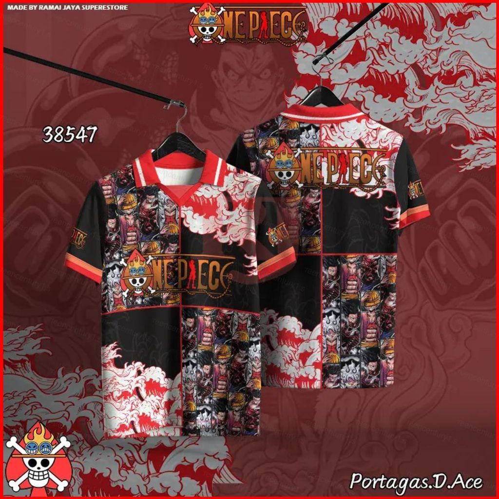 GC1 ONE PIECE Monkey D Luffy anime POLO áo thun ngắn tay GC1