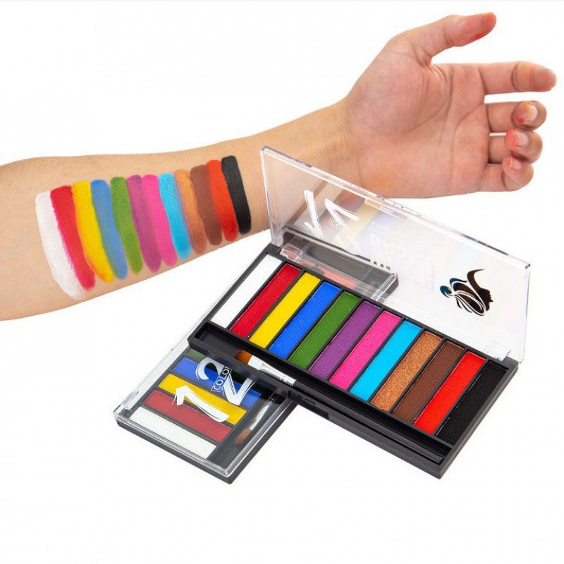 12 Màu Gouache Paint Body Face Body Paint Cream Màu Nước Tranh Sân Khấu Trang Điểm Ngày Lễ Hiệu Suất