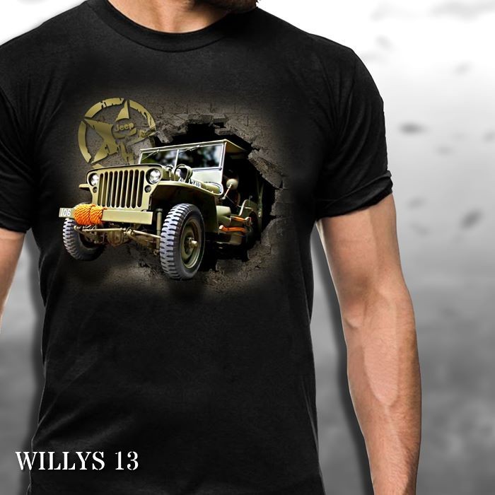 Áo thun quân đội Jeep Willys Áo thun Jeep Mania Distro Premium Offroad Áo thun gia đình