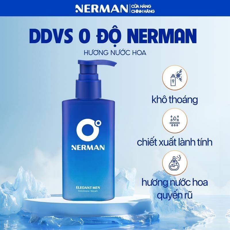 Dung dịch vệ sinh nam giới Nerman 0 độ hương nước hoa cao cấp 100ml, bảo vệ và làm sạch hiệu quả.