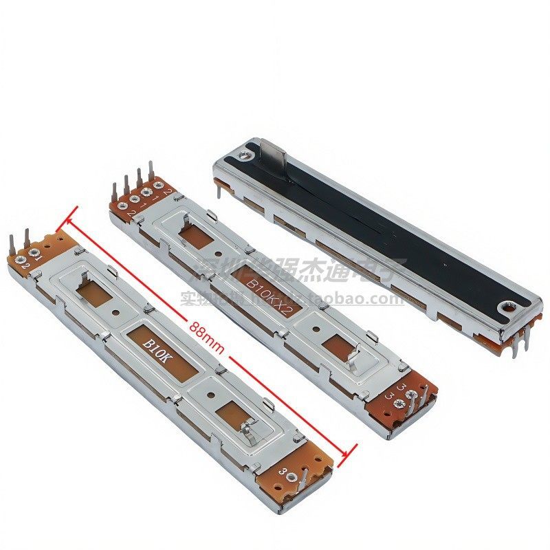 88mm Trượt Thẳng Trượt Trượt Dim Trộn Trạm Đẩy Chiết Áp Đơn 3 Pin B10K Đôi 6 Pin B10K Tay Cầm Chiều 