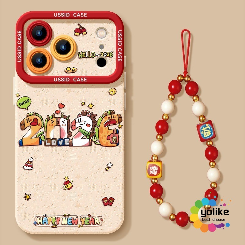 Thích hợp cho IPhone17 16 15 11 12 13 14 Pro Max 7Plus 16 8 15 PlusS Max XR X Năm Mới Chúc may mắn 2