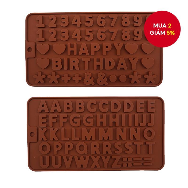 Khuôn silicone chữ cái Cyrillic 3D, dụng cụ trang trí bánh, khay khuôn fondant, khuôn thạch, bánh qu