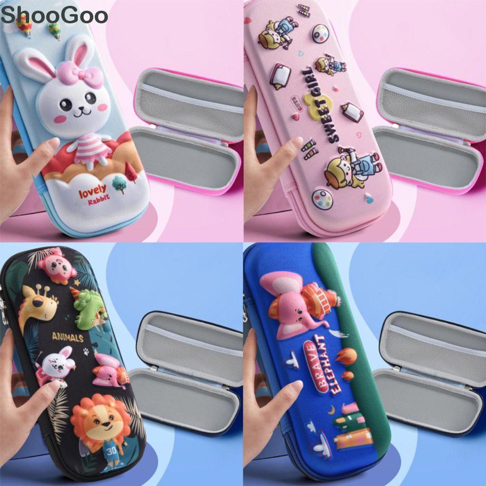 Bút không gian SHOOGOO, Bút chì hoạt hình Kawaii, Hộp bút chì dung lượng cao dễ thương