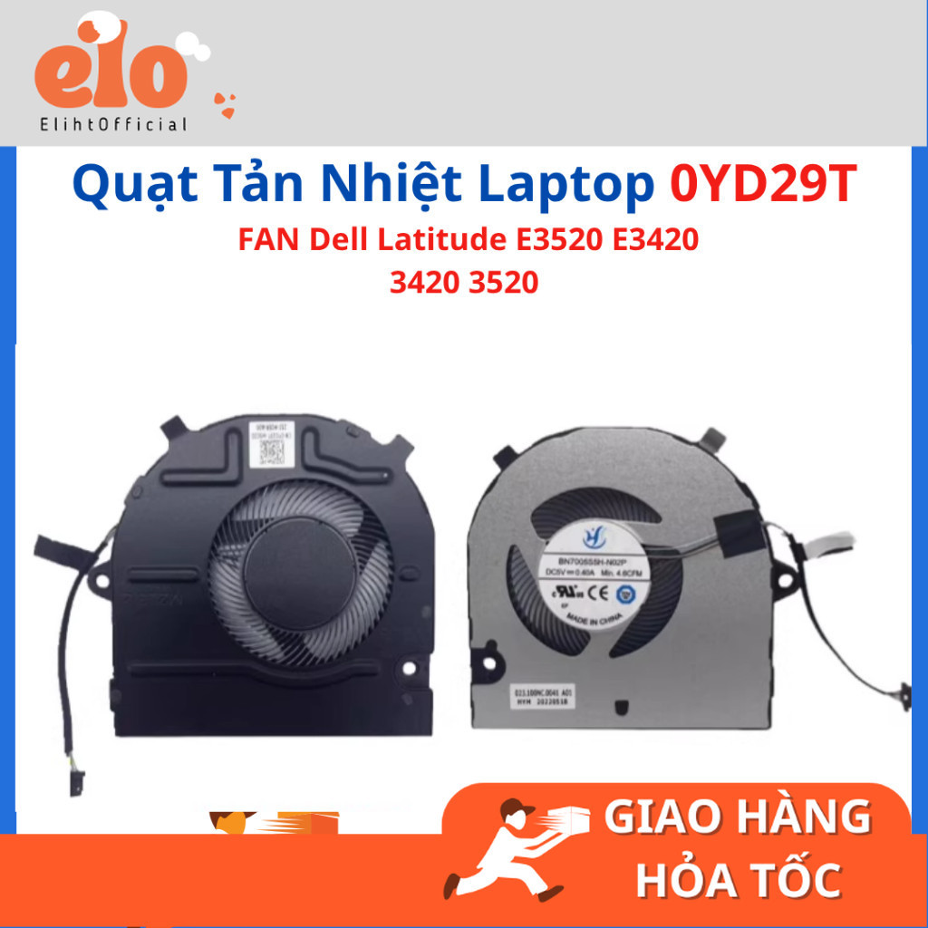 FAN Quạt tản nhiệt Laptop Dell Latitude 3420 3520 0YD29T YD29T (LIKENEW)