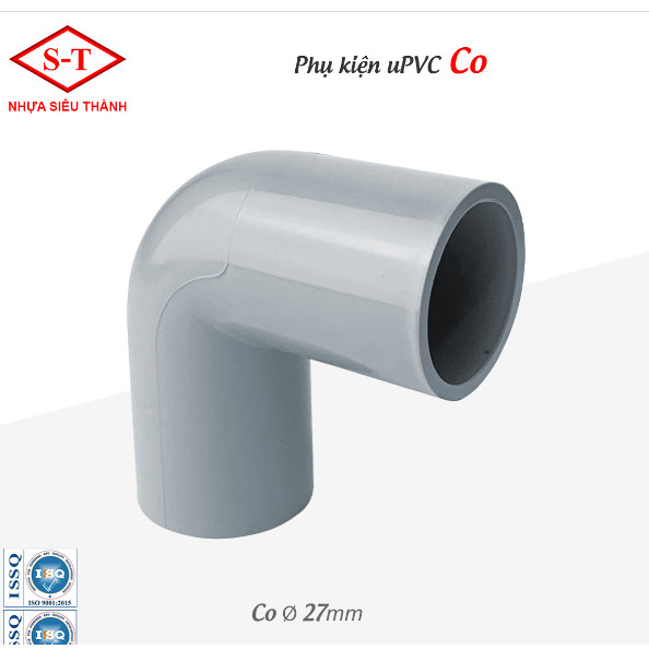 Co, Cút, Co Góc Vuông 90 độ phi 21, 27, 34, 42, 60mm. Hàng Chính Hãng - Nhựa Siêu Thành (ST)