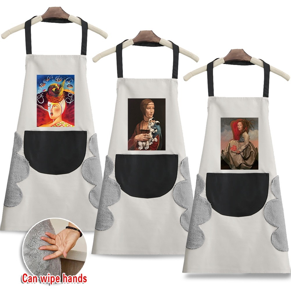 Fashion Erasable Hand Apron Universal Sleeveless Apron Kitchen Cooking Apron Funny Series Chinese Cl