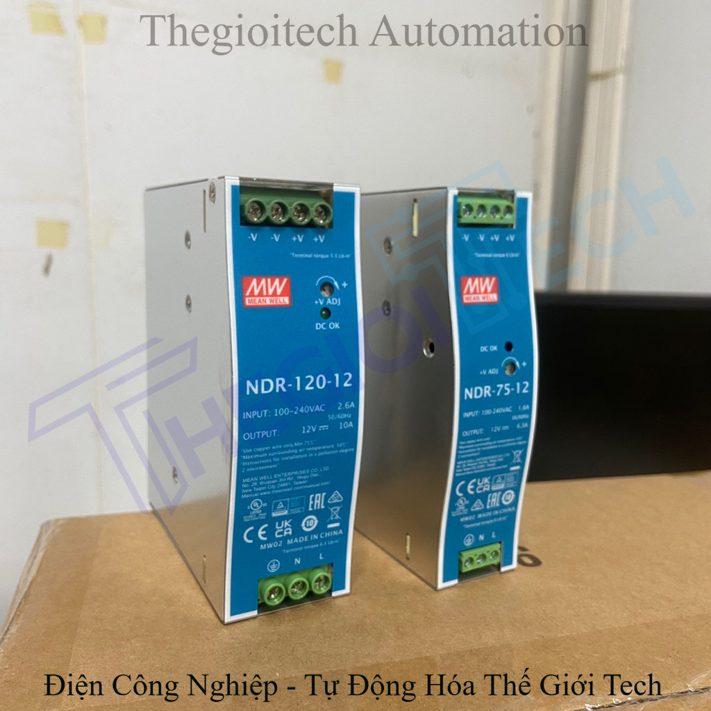 (Chính Hãng) (Meanwell) Nguồn Meanwell NDR-120-12,NDR-75-12,Nguồn tủ điện 12v TGT SMPS AC-DC