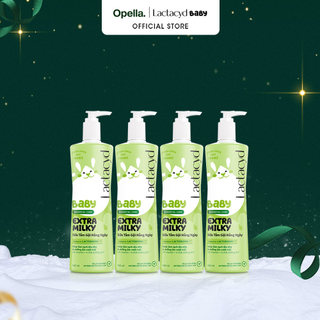  Bộ 4 chai Sữa Tắm Gội Trẻ Em Lactacyd Baby Extra Milky Làm Sạch Dịu Nhẹ và Dưỡng Ẩm Vượt Trội 500ml chai 