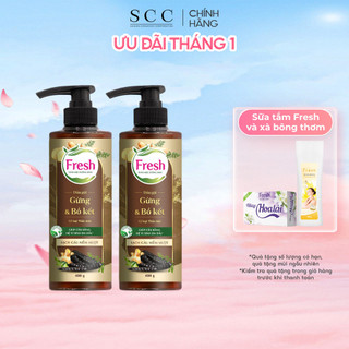  Phiên bản mới - Combo 2 chai Dầu gội Fresh Thảo Mộc Dưỡng Sinh - Sạch gàu mềm mượt 480g chai 