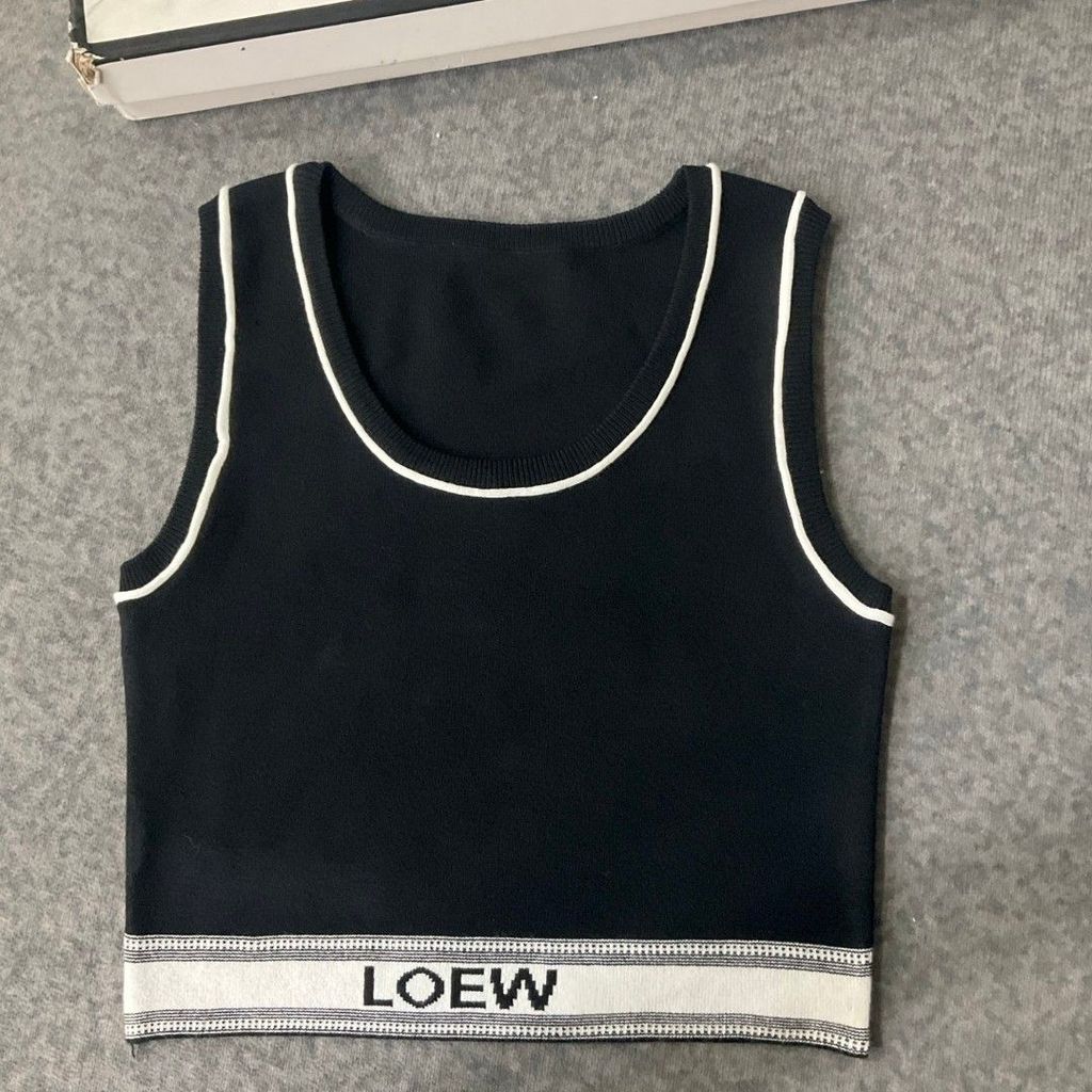 Áo dệt kim thể thao nữ LOEWE2163 với họa tiết jacquard màu sắc tương phản