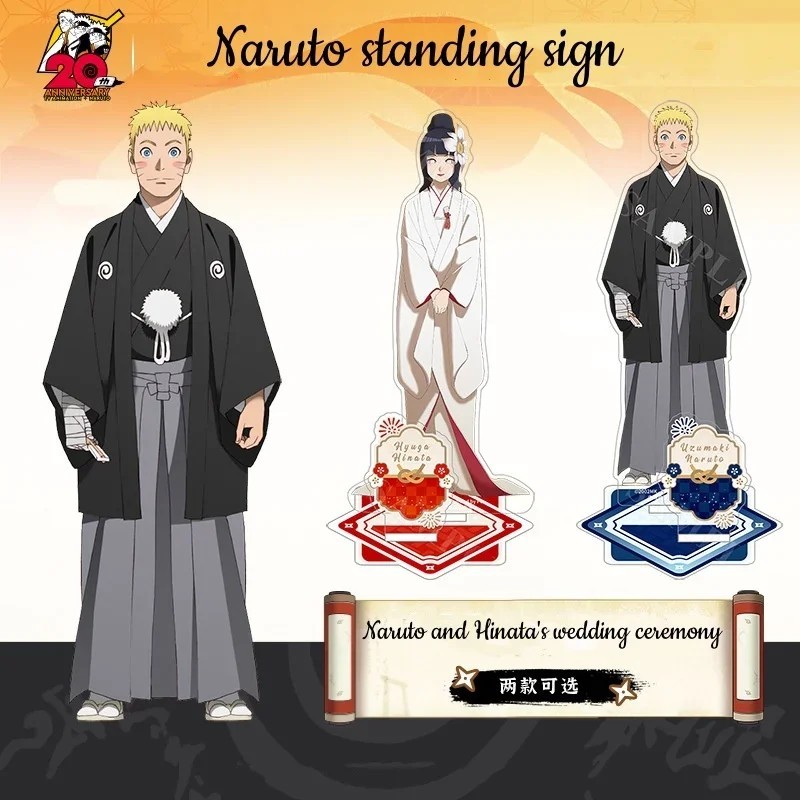 Standee anime Naruto Hinata mẫu Kimono đám cưới mô hình Uzumaki Naruto Hyuga Hinata trang trí bàn họ