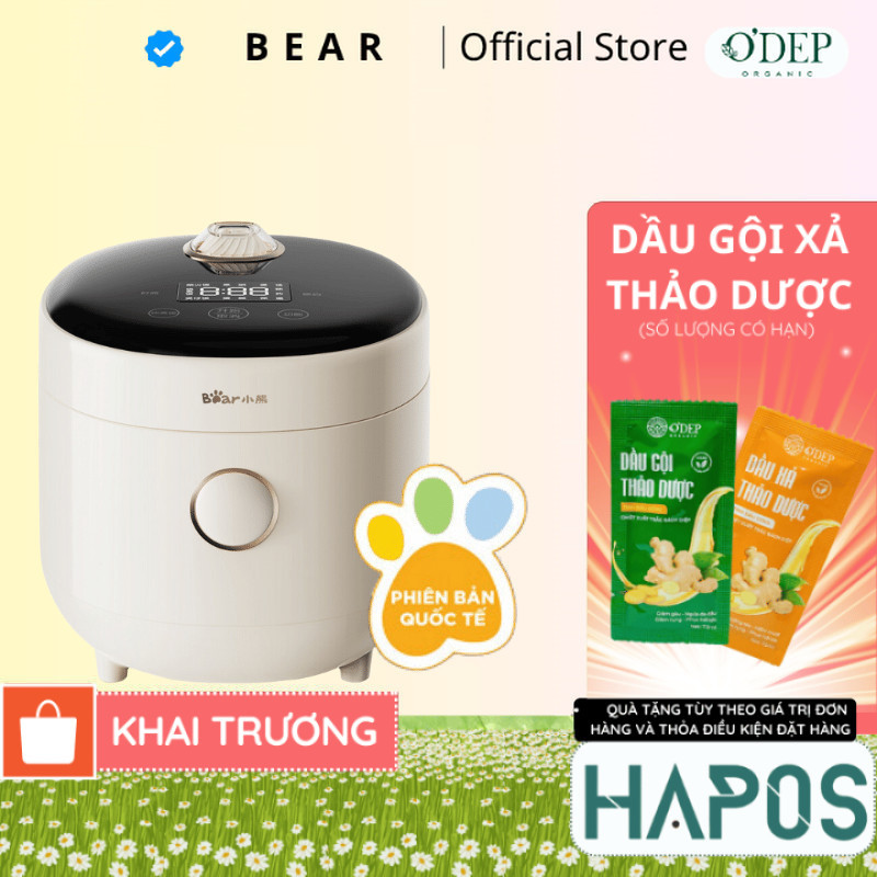 Nồi cơm điện Mini 1.6L (lòng nồi, 2 người ăn) Bear DFB-C16K1 - Hàng chính hãng - HAPOS HEL