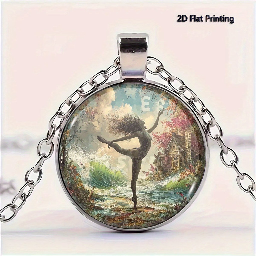 1PC 2D Flat In Hình Nữ Ballet Wave House Vòng Cổ, Ngày Nhà Giáo / Ngày Lễ Tình Nhân / Gia Đình / Bạn