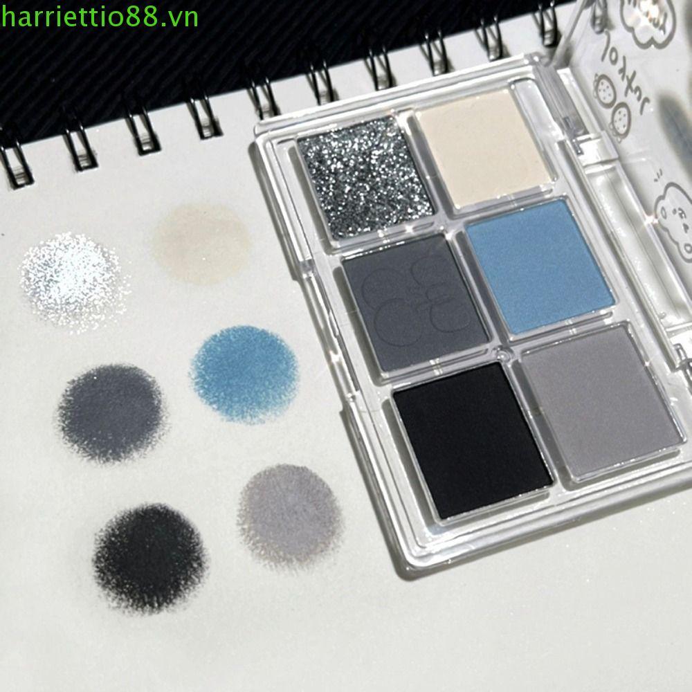 Phấn mắt khói xanh SPECTRA, Bảng phấn mắt 6 màu lâu trôi Shimmer, Màu đen di động làm sáng màu mắt c