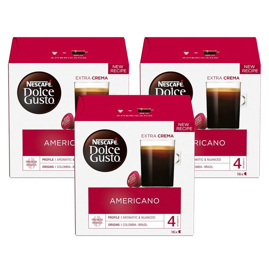 Nescafe Dolce Gusto Coffee Pods, Americano, 16 viên, Gói 3