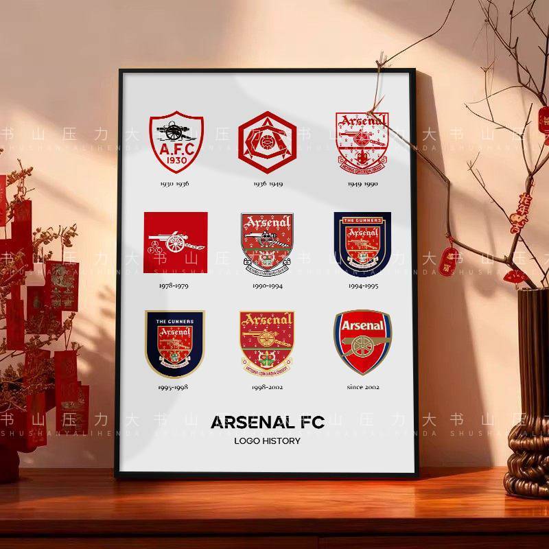 Top European Football Clubs Logo Canvas Poster Real Madrid Man Utd Arsenal Barcelona Bayern Man City