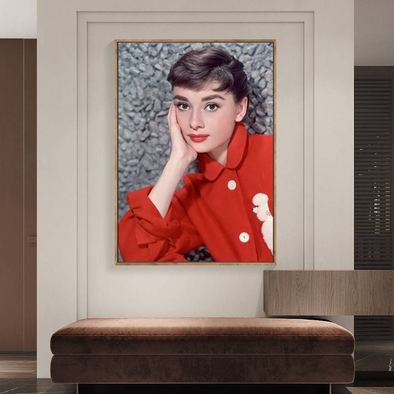Audrey Hepburn Retro Poster Canvas Painting No Frame Vintage Fashion Wall Art for Clothing Store Dec
