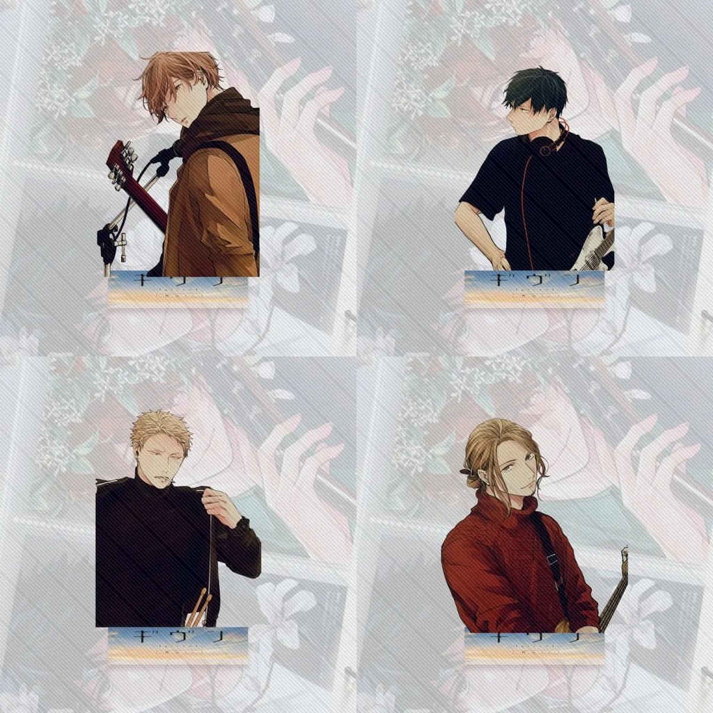 Standee Anime Given mô hình mica trang trí 15cm nhân vật Mafuyu Uenoyama Haruki Akihiko BL Boylove m