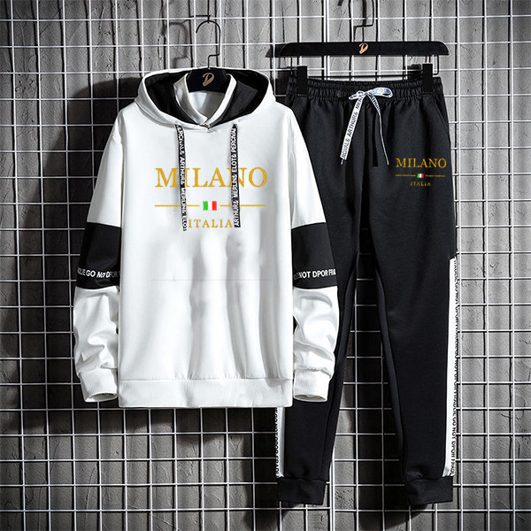 Áo hoodie nam dài tay Áo hoodie Bộ áo hoodie nam Baju Set Quần áo nam Áo thể thao mặc nam Bộ áo len