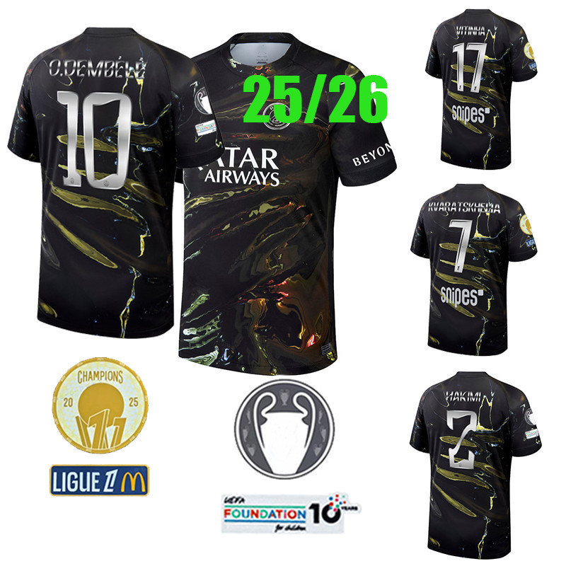 S-XXXXL 25 / 26 O.DEMBELE jersey 25 / 26 Quần áo bóng đá PSG-paris KVARATSKHELIA D.DOUE VITINHA HAKI