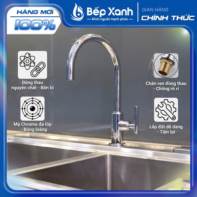 Vòi rửa chén nước lạnh Ecalite EH-H04T7 - Đồng thau mạ chrome