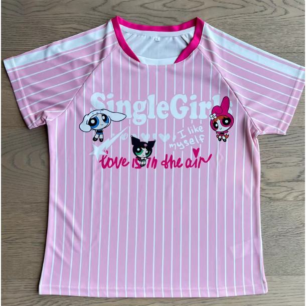 Áo thun Powerpuff Girls lưới khô nhanh, thoáng khí cho thể thao
