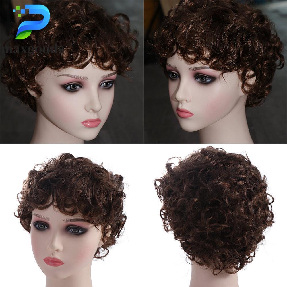 Tóc giả nam tổng hợp disco 70s, style afro xoăn ngắn, phù hợp cho cosplay và Halloween rockers