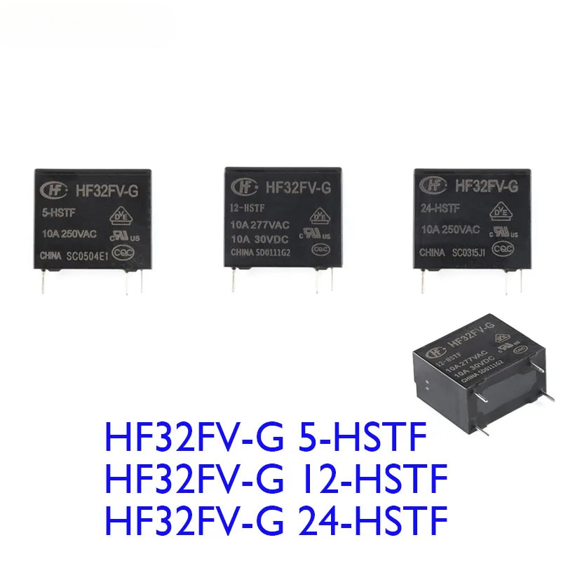 2 Chiếc Rơle công suất trung bình siêu nhỏ mới 5V 12V 24V Rơle 4Pin 10A 16A HF32FV-G 5-HSTF HF32FV-G