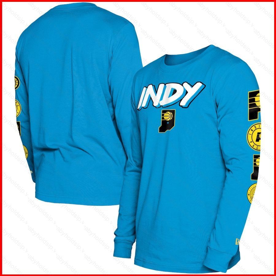 Indiana Pacers Jersey 2023-2024, Áo Bóng Rổ Màu Xanh Dài Tay Phiên Bản Thành Phố, Plus Size