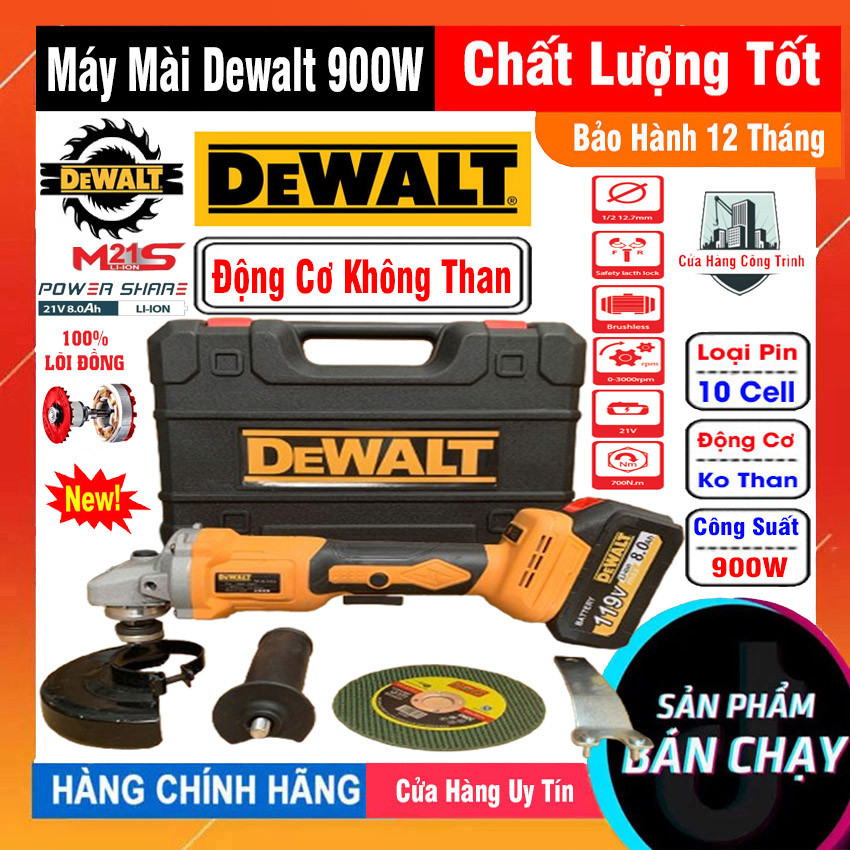 Máy mài góc pin Dewalt JM-100LK , máy cắt pin Dewalt pin khủng 10cell - động cơ không chổi than