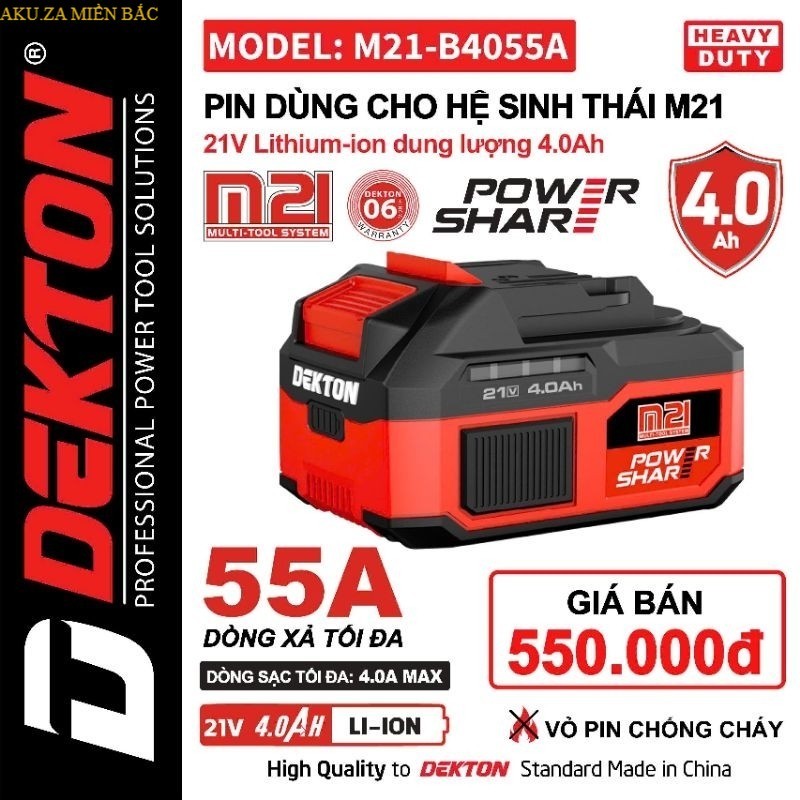 Pin Dekton M21-B4055A chính hãng, bảo hành 6 tháng m21 AKUZA miền bắc