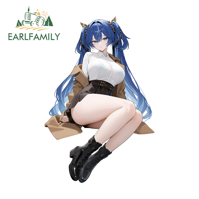 EARLFAMILY Iuno Wuthering Waves Nhãn dán xe hơi Decal PVC chống trầy xước dễ thương Thích hợp cho xe