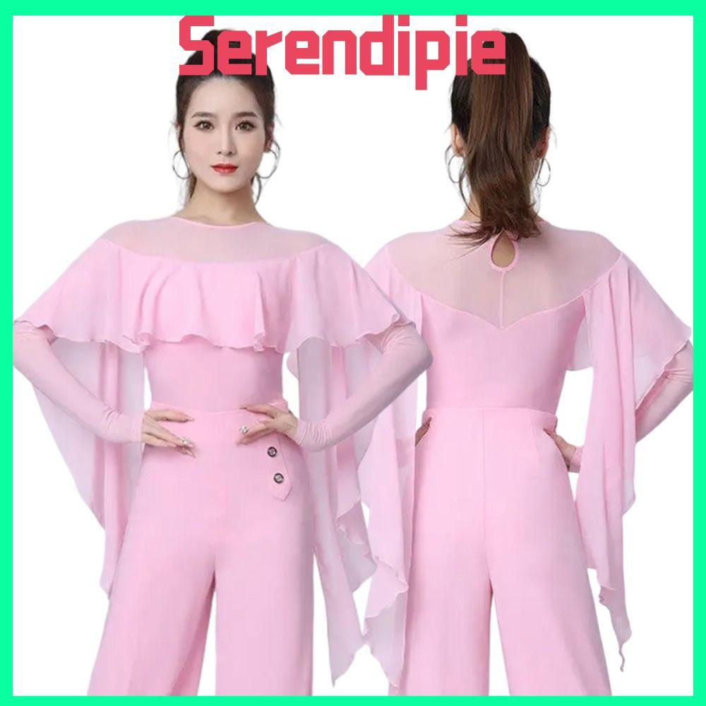 SEENDIPIE Áo khiêu vũ Latin, Váy dạ hội Falbala Váy dạ hội Hiệu suất Phòng khiêu vũ, Thực hành thời 