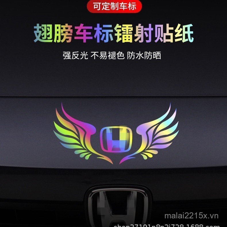 Nhiều Màu Sắc Laser Dán Xe Hơi Cánh Sáng Tạo Logo Xe Hơi Phía Sau Kính Chắn Gió Phản Quang Dán Thân 