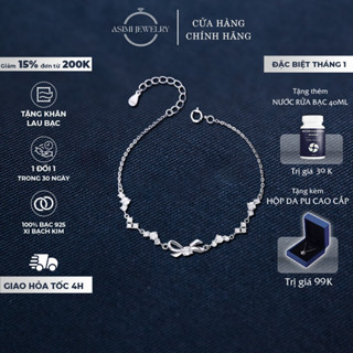  Lắc tay bạc nữ nơ Charmélia Asimi lắc tay bạc Ý S925 lắc tay bạc ý S925 lấp lánh tinh tế Charmélia LT42 