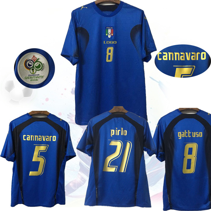 Áo Đấu World Cup 2006 đội tuyển Ý, mẫu cổ điển ngắn tay