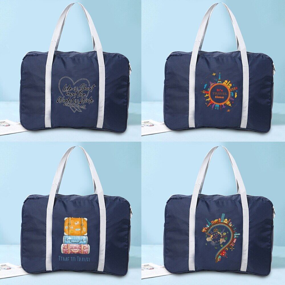 Dapat dilipat Folding Travel Bags Handbag Luggage Duffle Bag Travel Printed Travel Storage Bags