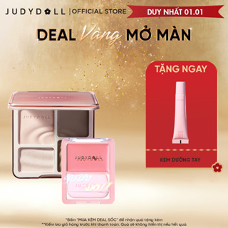   Combo 2  Bảng Phấn Bắt Sáng Tạo Khối Highlight & Má Hồng Kem JUDYDOLL Mịn Da Bền Màu Căng Bóng 