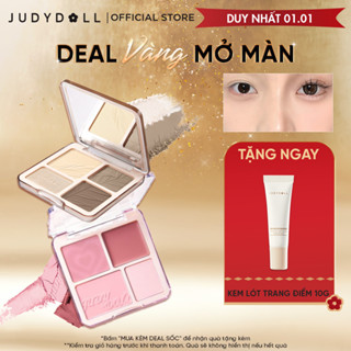  Bảng Phấn Tạo Khối Bắt Sáng 4 Ô JUDYDOLL Highlight & Contour Palette +  Bảng Má Hồng & Bắt Sáng 4 Ô JUDYDOLL Highlight & Blush Palette 9g 