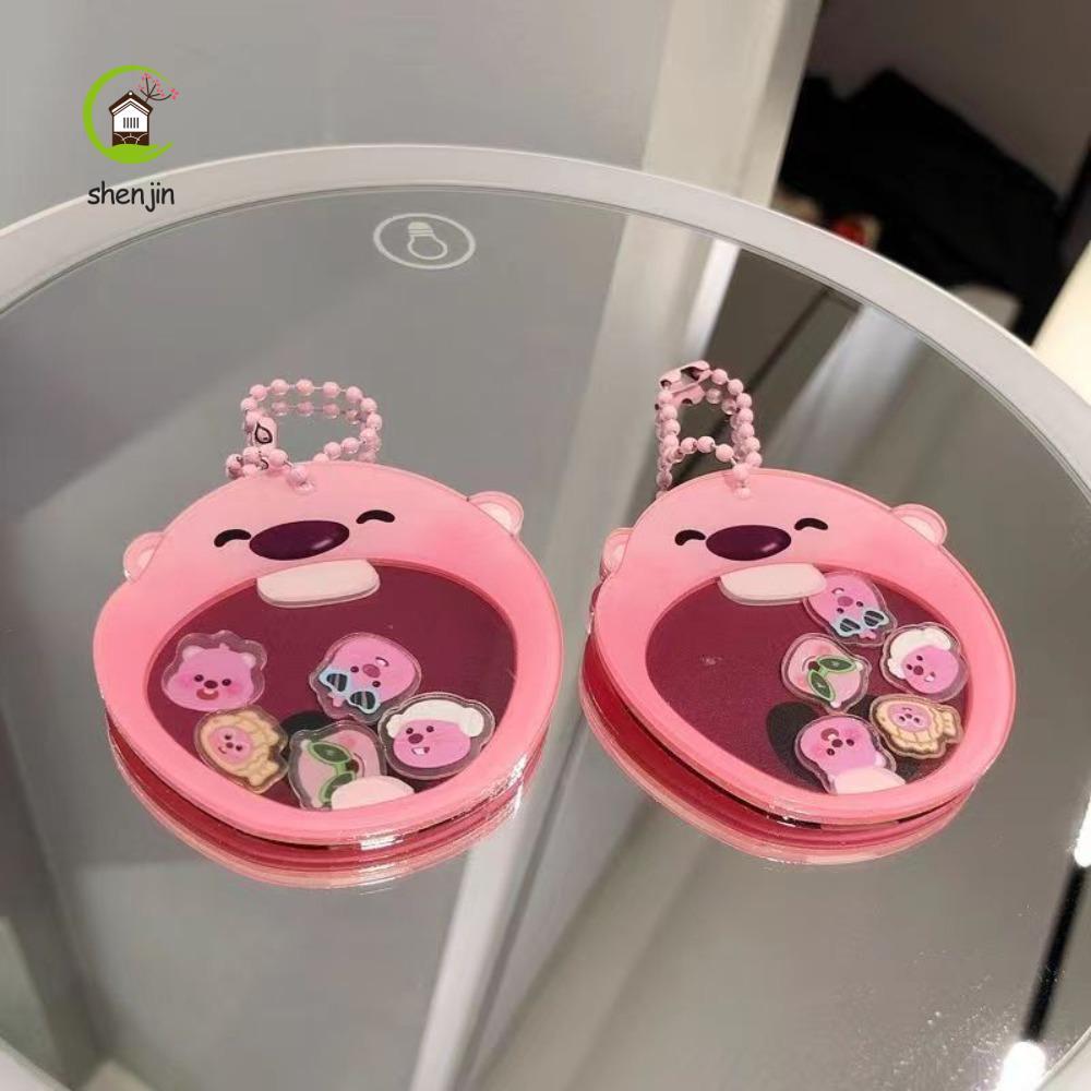 SHENJIN Beaver Acrylic Móc Khóa, Loopy Pink Beaver Loopy Móc Khóa Mặt Dây Chuyền, Móc Khóa Kawaii Ho