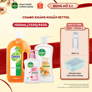  Combo Kháng Khuẩn Toàn Diện: Dung Dịch Diệt Khuẩn Đa năng 1L+Sữa Tắm Kháng Khuẩn Dưỡng Thể 950g+ Nước Rửa Tay 250g 