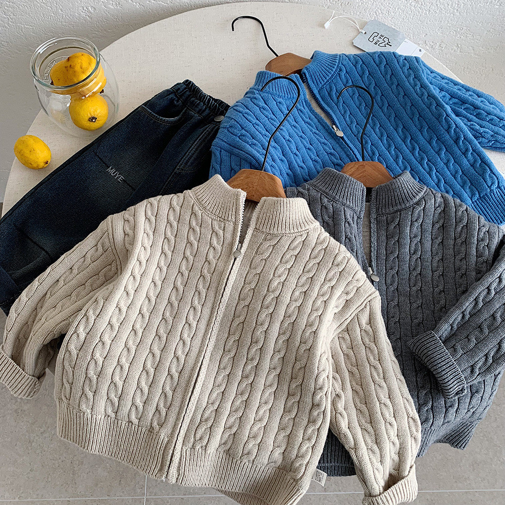 Muye Áo Len Mùa Đông Trẻ Em Dày Áo Len Hai Lớp Huzhou Đan Quần Áo Trẻ Em Bé Trai Bé Gái Phiên Bản Hà