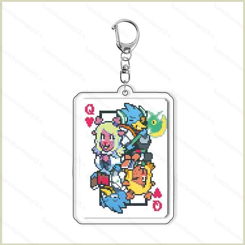 DC3 Deltarune Spamton Nữ Hoàng Vua Jevil Pixel Nghệ Thuật Poker Thẻ Acrylic Móc Khóa Nhân Vật Trò Ch