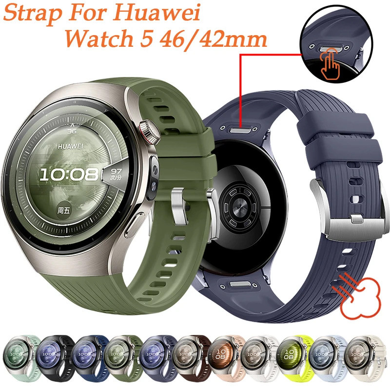 Dây Đeo Đồng Hồ Cho Huawei Watch 5 42 46mm Nam Nữ Vòng Tay Cho Huawei Watch 5 42 / 46mm Bấm Nhanh Dâ