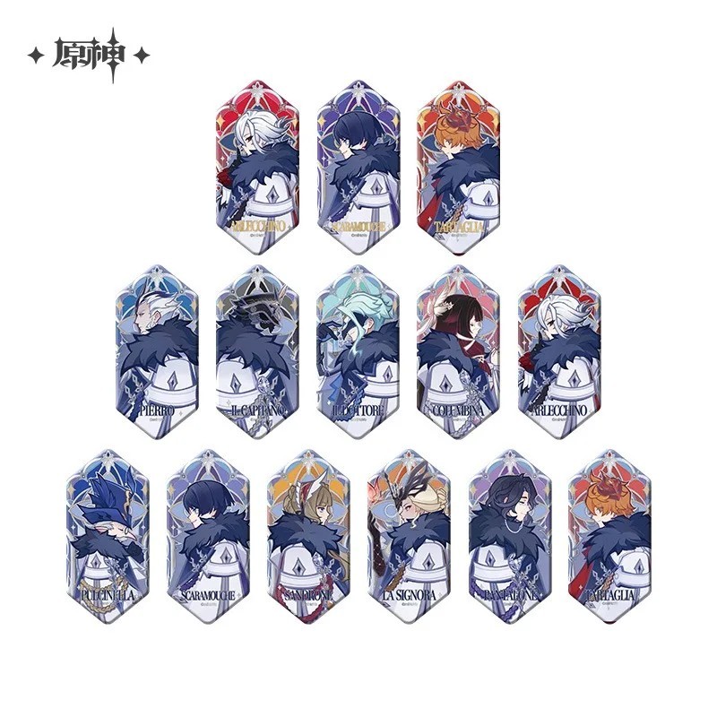 Huy hiệu Genshin Impact Blind Box Hộp mù Quan Chấp Hành Fatui Mihoyo Chính Hãng Arlecchino Scaramouc