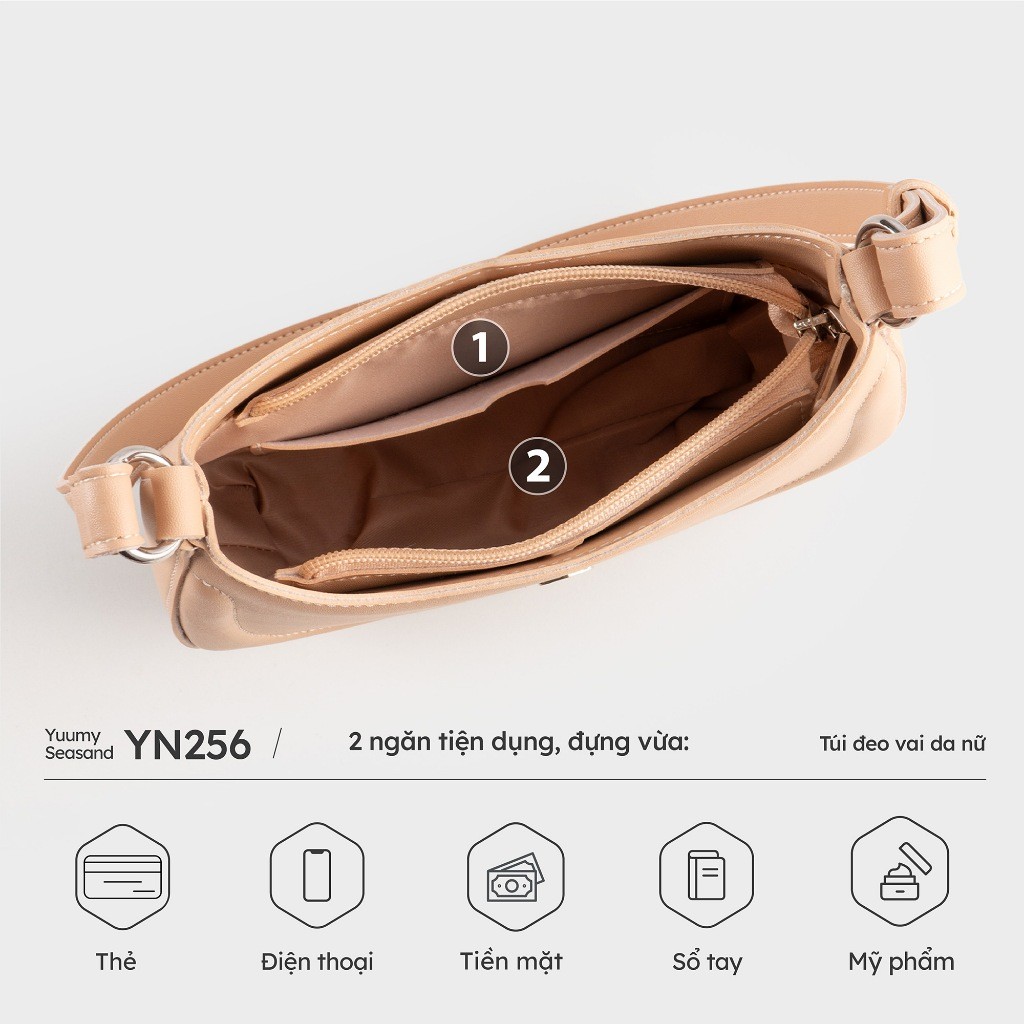 Túi Yuumy (Thời trang nữ kiểu dáng thuyền size 21 - Túi đeo vai da Seasand YN256) | BigBuy360 - bigbuy360.vn