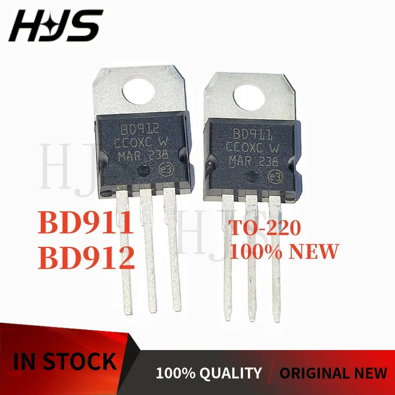 10 Chiếc BD911 BD912 TO-220 15A 100V PNP / NPN Bộ Chuyển Đổi Nguồn Cặp Khuếch Đại Âm Thanh Thương Hi